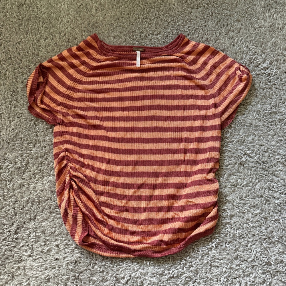 FREE PEOPLE - ruched striped shirt